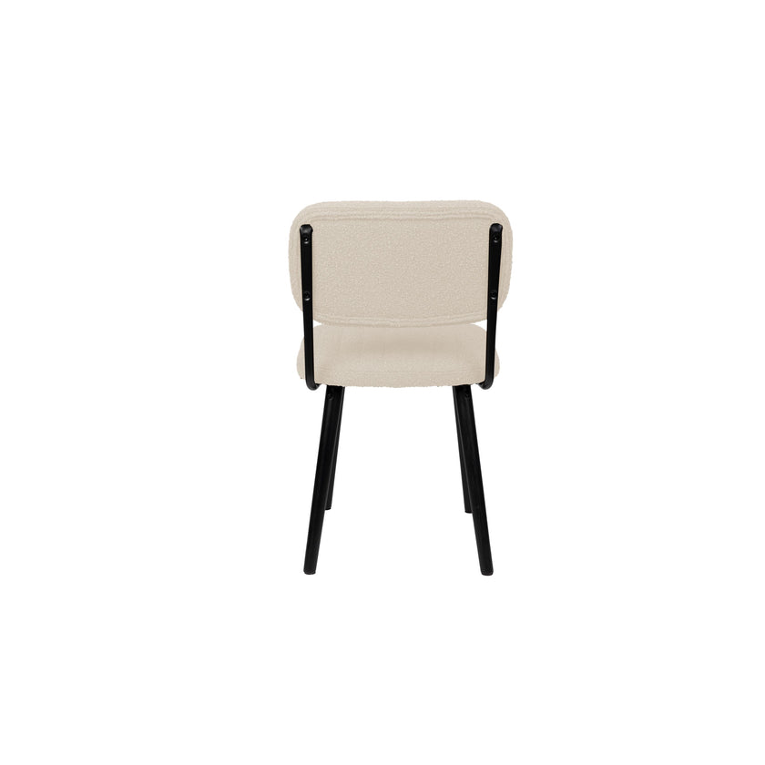 Jake Eetkamerstoel Bouclé Off-White/ Wit