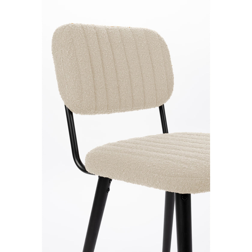 Jake Eetkamerstoel Bouclé Off-White/ Wit