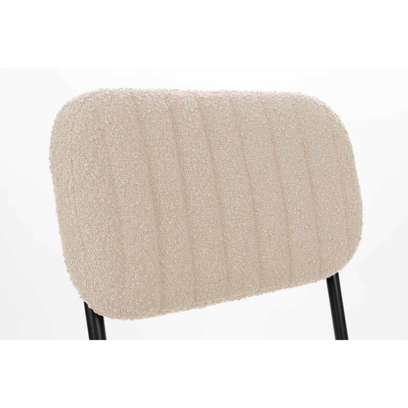 Jake Eetkamerstoel Bouclé Off-White/ Wit