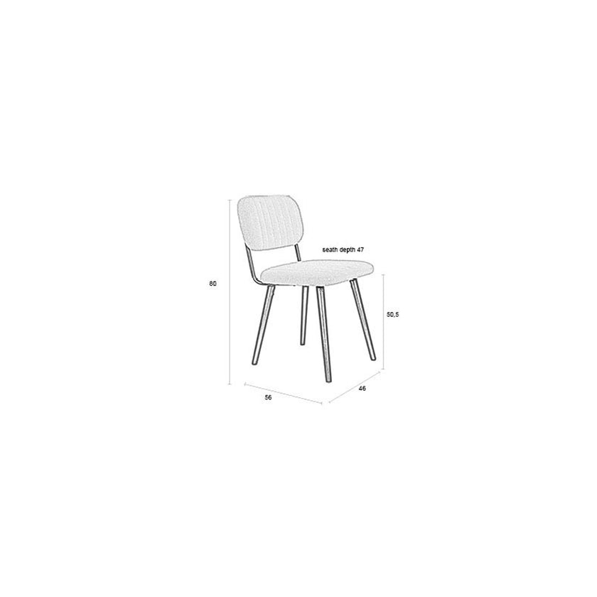 Jake Eetkamerstoel Bouclé Off-White/ Wit