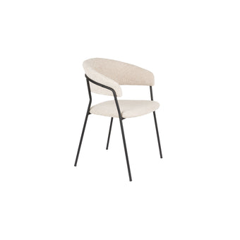 Zeri Eetkamerstoel armleuning Off white/ Zwart