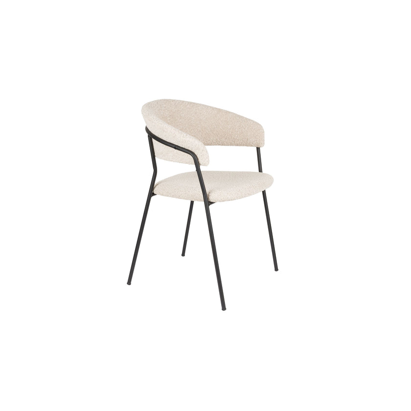 Zeri Eetkamerstoel armleuning Off white/ Zwart