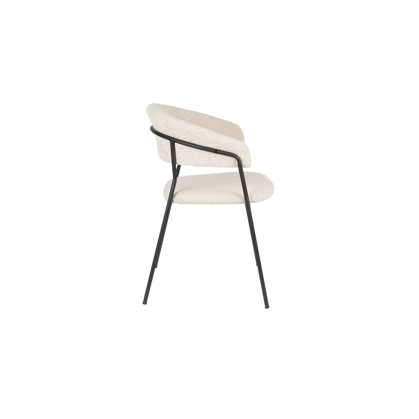 Zeri Eetkamerstoel armleuning Off white/ Zwart