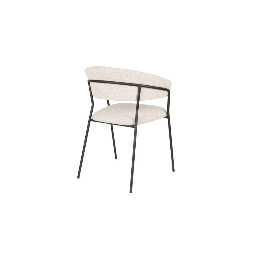 Zeri Eetkamerstoel armleuning Off white/ Zwart