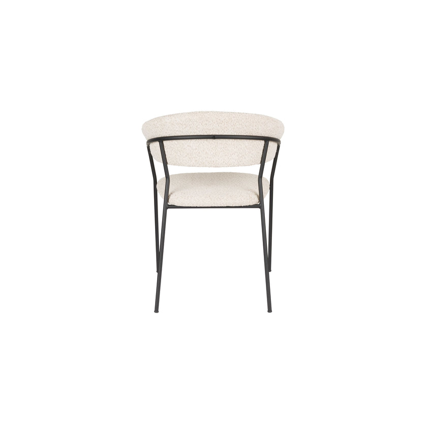 Zeri Eetkamerstoel armleuning Off white/ Zwart