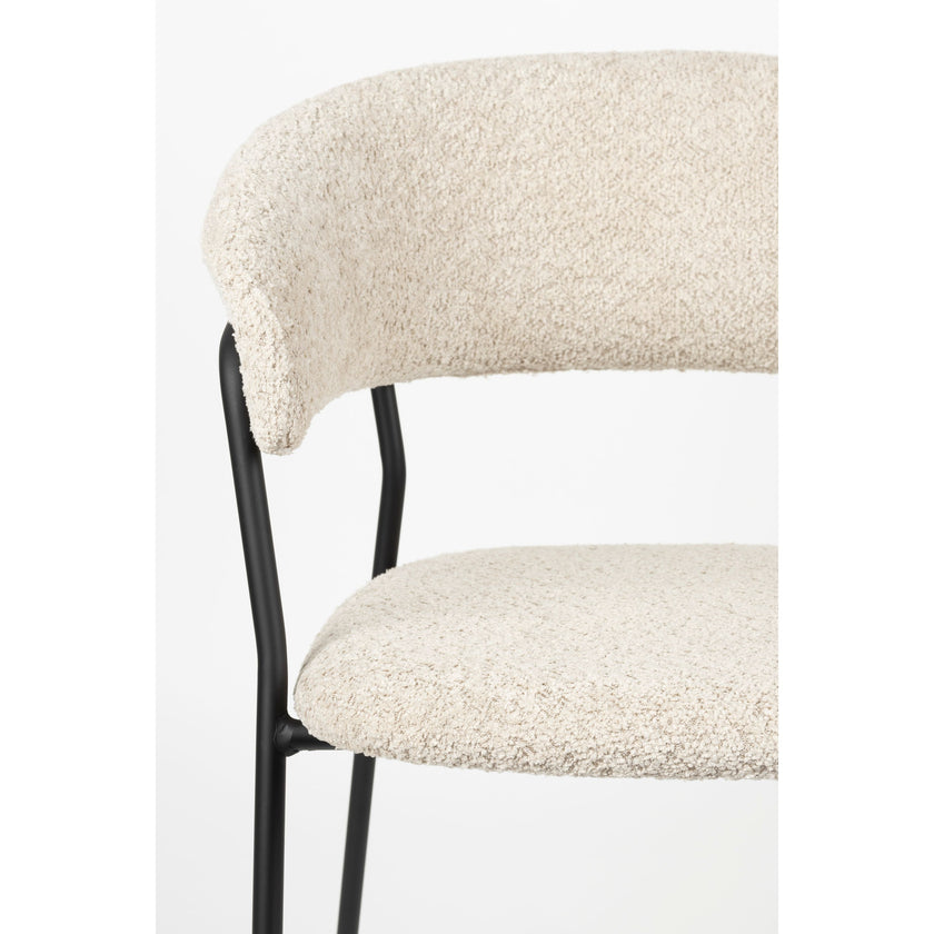 Zeri Eetkamerstoel armleuning Off white/ Zwart