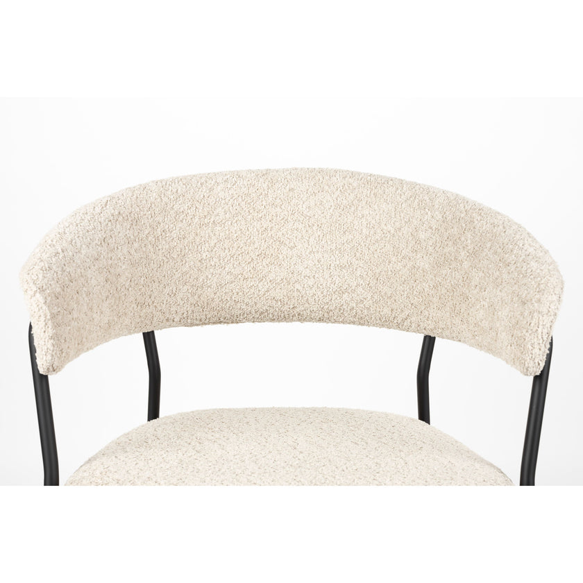 Zeri Eetkamerstoel armleuning Off white/ Zwart
