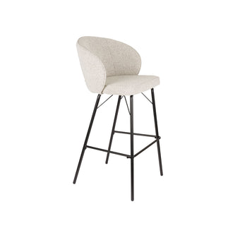 Joa Barkruk met rugleuning Bouclé Beige
