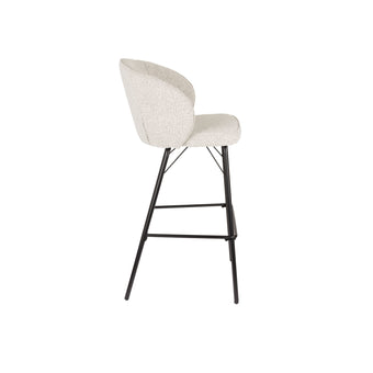 Joa Barkruk met rugleuning Bouclé Beige