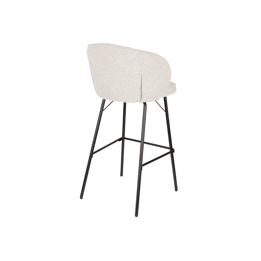 Joa Barkruk met rugleuning Bouclé Beige