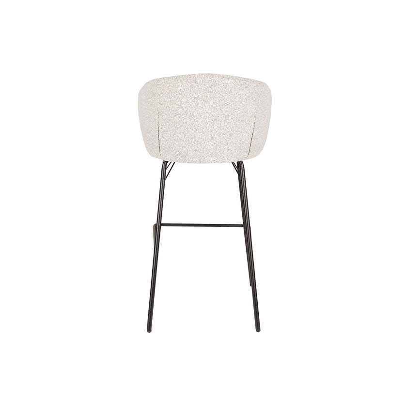 Joa Barkruk met rugleuning Bouclé Beige