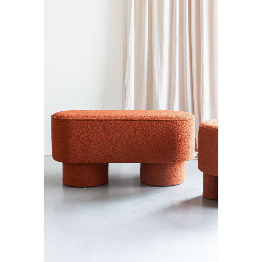 Marcos Bankje Bouclé Rood/ Bruin