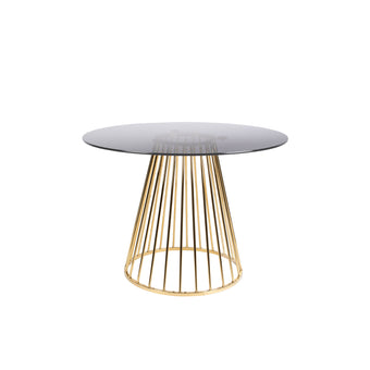 Floris Eettafel Rond Glas 110 cm Goud