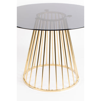 Floris Eettafel Rond Glas 110 cm Goud