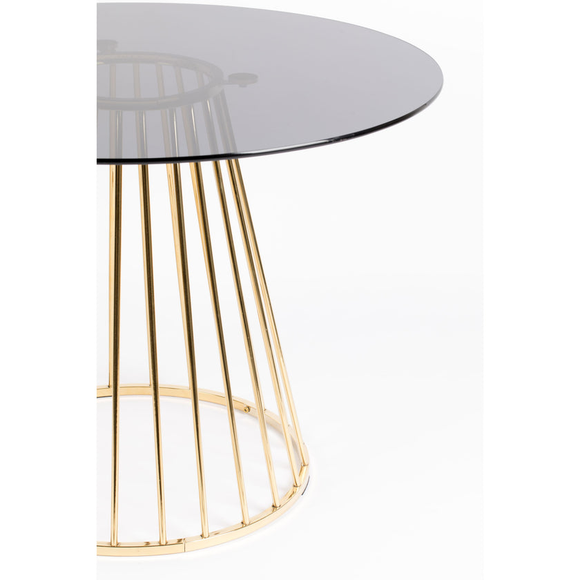 Floris Eettafel Rond Glas 110 cm Goud