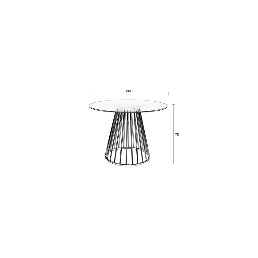 Floris Eettafel Rond Glas 110 cm Goud