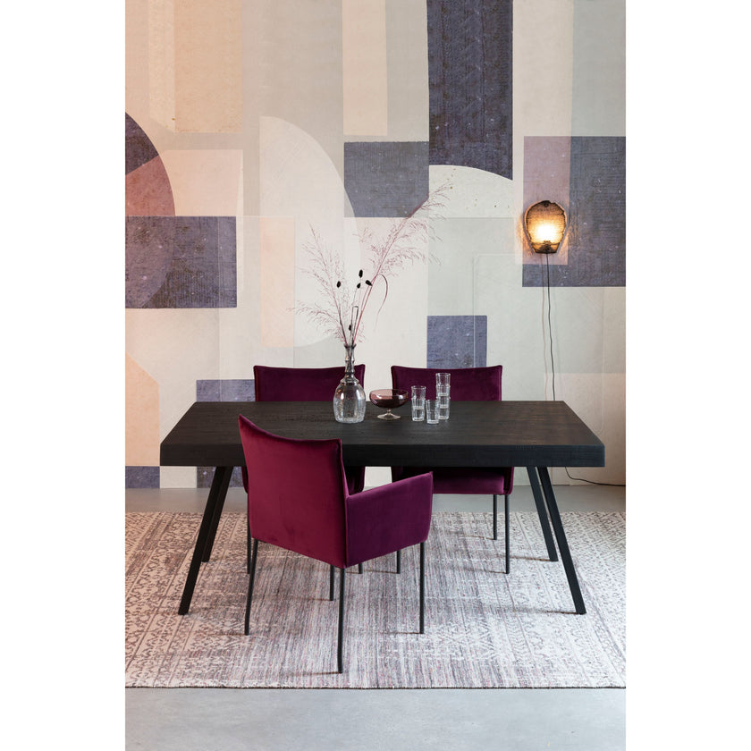 Suri Eettafel Hout 200x90 Zwart