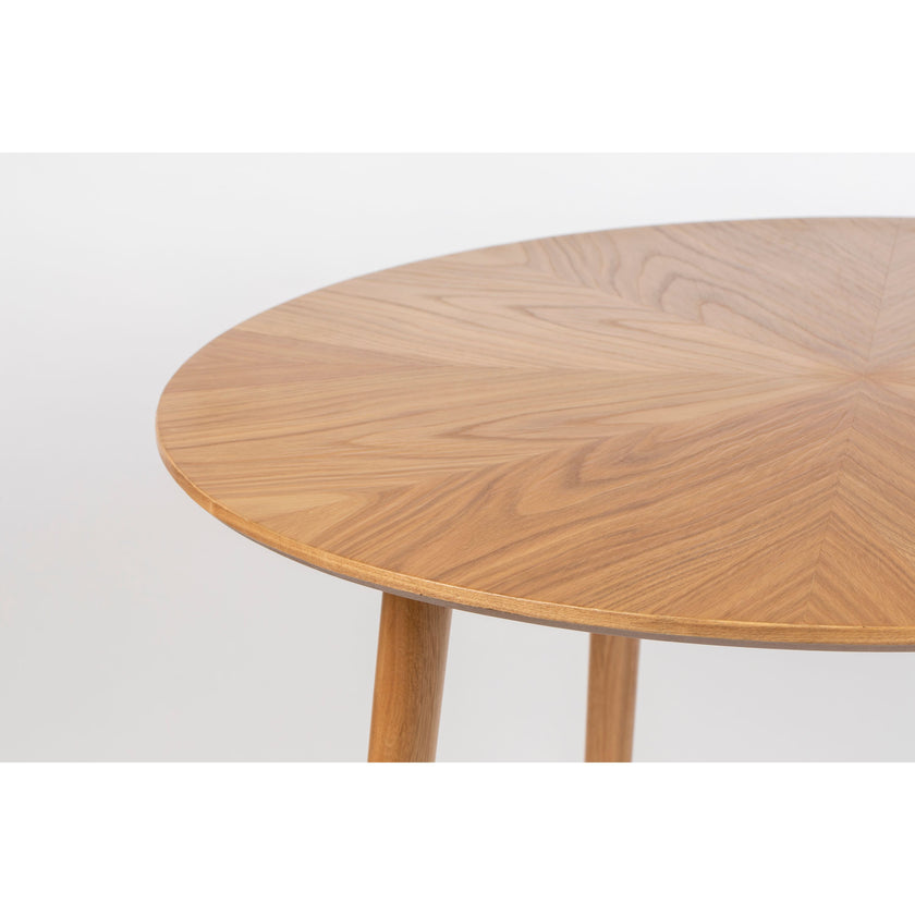 Fabio Eettafel Rond Hout 120 cm Naturel