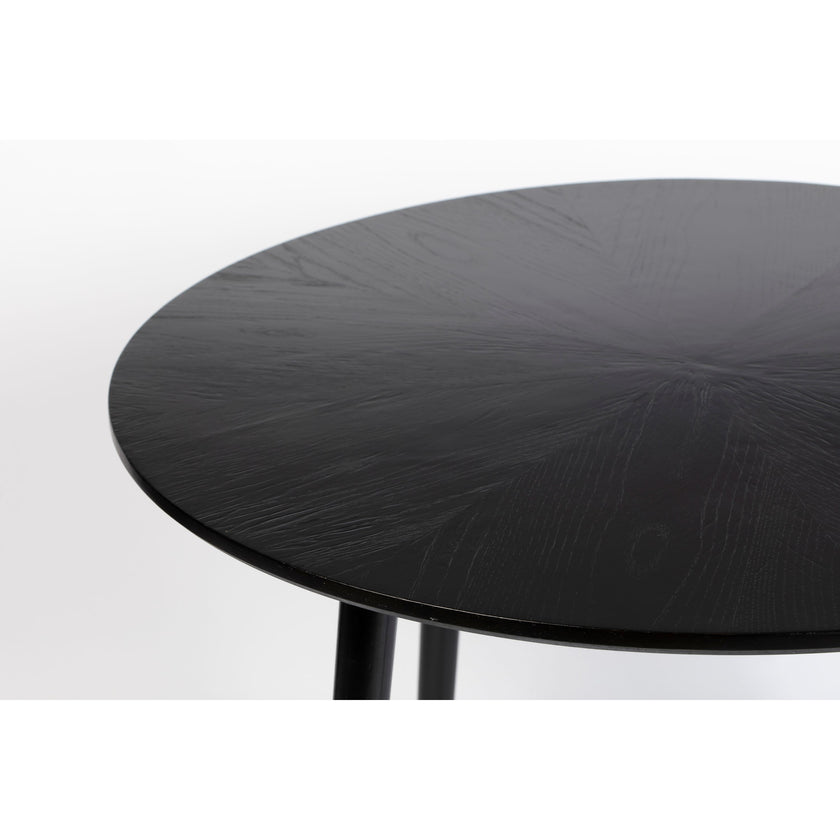 Fabio Eettafel Rond Hout 120 cm Zwart