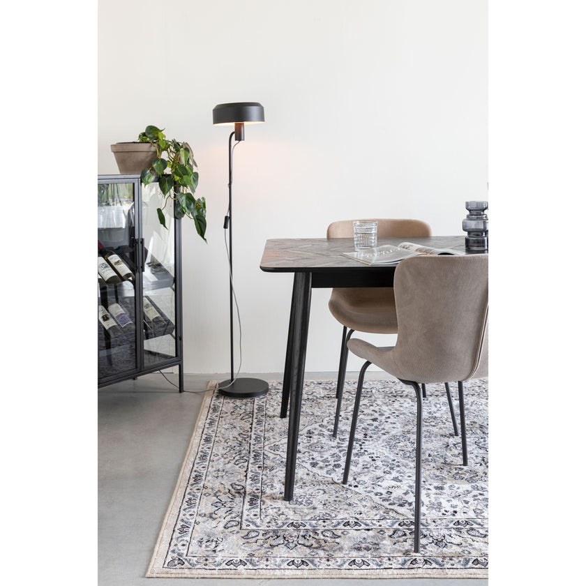Fabio Eettafel Hout Visgraat 160x80 cm Zwart