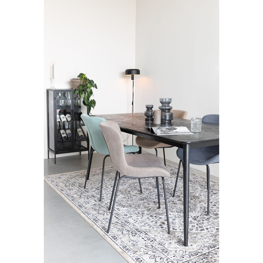 Fabio Eettafel Hout Visgraat 160x80 cm Zwart