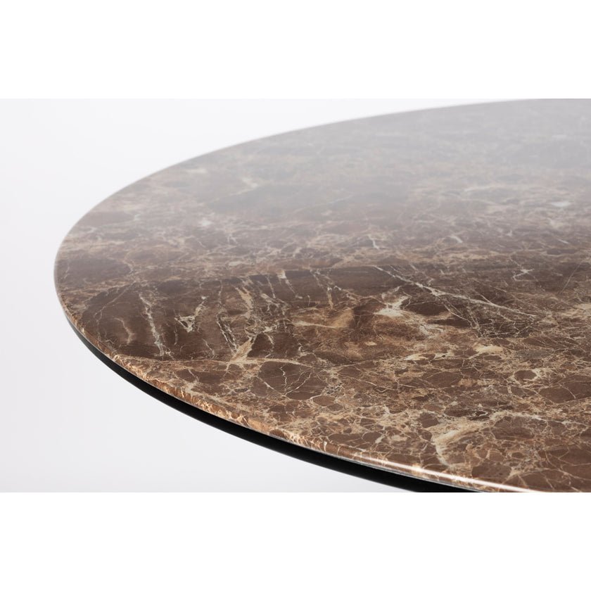Maru Eettafel Marmerlook Rond 110 cm Bruin