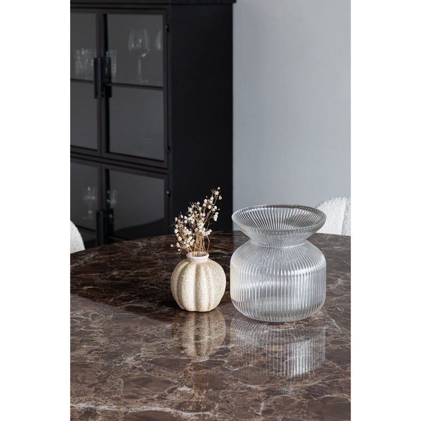 Maru Eettafel Marmerlook Rond 110 cm Zwart