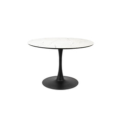 Maru Eettafel Marmerlook Rond 110 cm Wit
