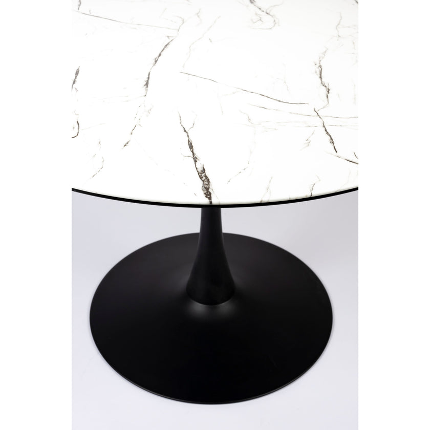 Maru Eettafel Marmerlook Rond 110 cm Wit