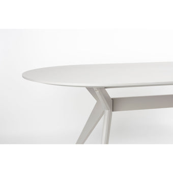 Zeme Eetkamerstafel Ovaal 220x95 cm Hout Beige