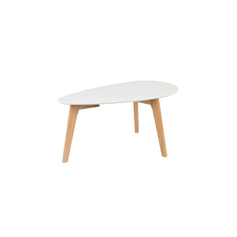 Drop Bijzettafel Ovaal Hout Wit - Set van 2