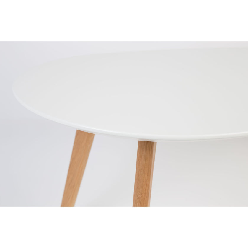 Drop Bijzettafel Ovaal Hout Wit - Set van 2