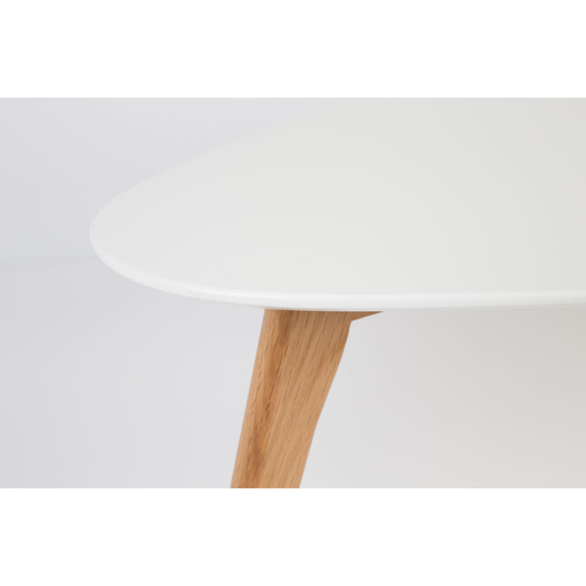 Drop Bijzettafel Ovaal Hout Wit - Set van 2