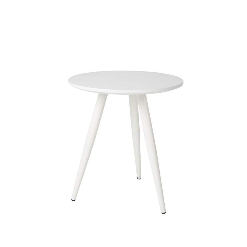 Daven Bijzettafel Rond Hout Wit - Set van 2