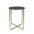 Timpa Bijzettafel Marmer Rond 44x44 cm Groen/ Goud