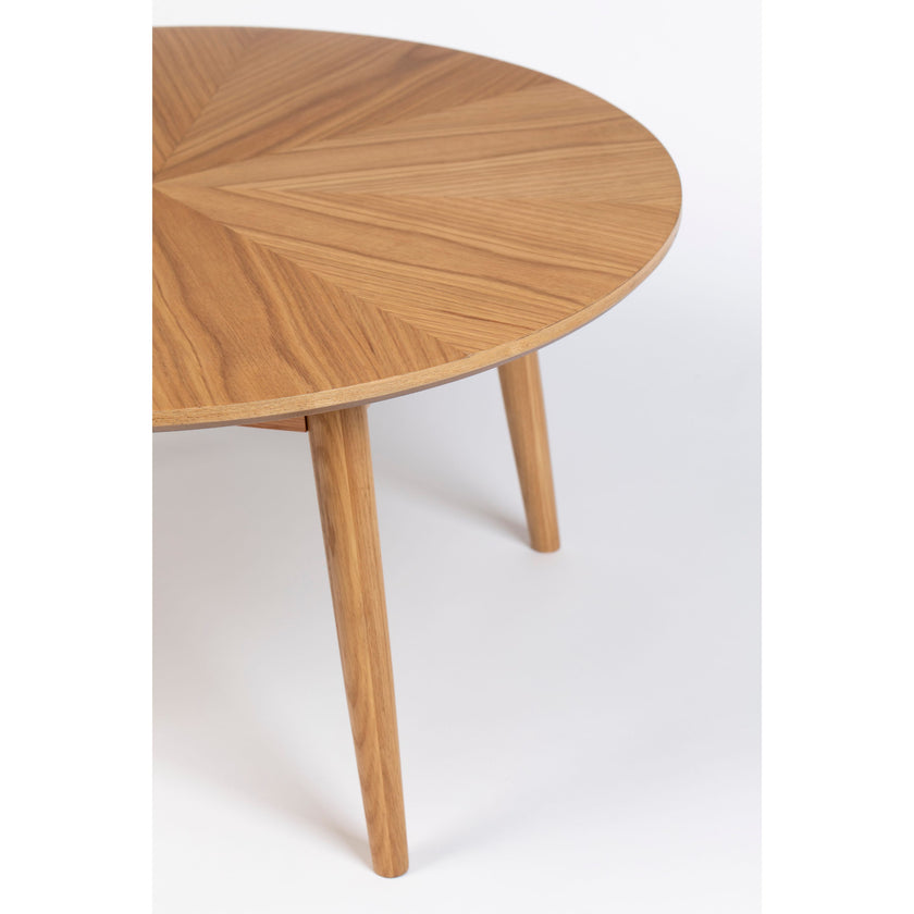 Fabio Salontafel Rond Hout 80x80 cm Naturel
