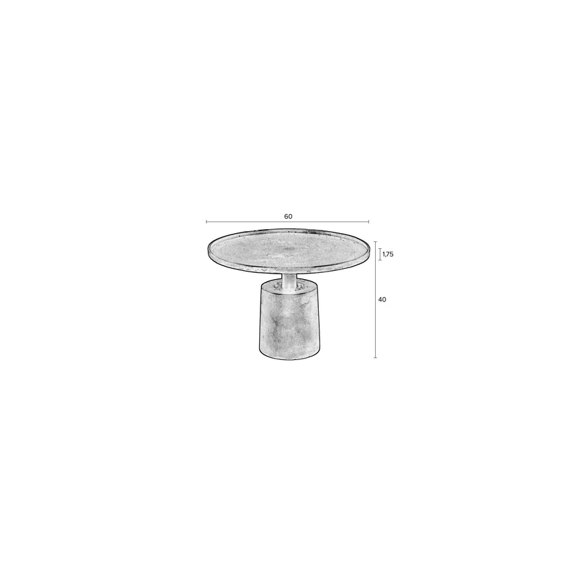 Mason Salontafel Rond Metaal 60x 60 cm Zwart