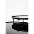 Li Salontafel Rond Glas/ Metaal Zwart - Set van 2