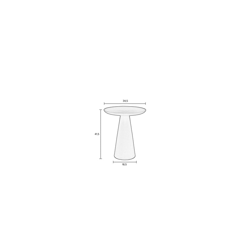 Ringar Bijzettafel Rond Metaal 34,5x34,5 cm (M) Wit