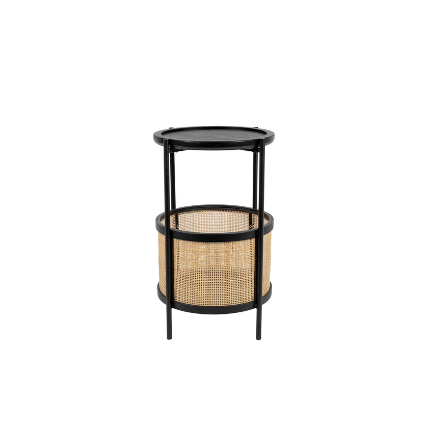 Makoto Bijzettafel Rond 30x30 cm Zwart