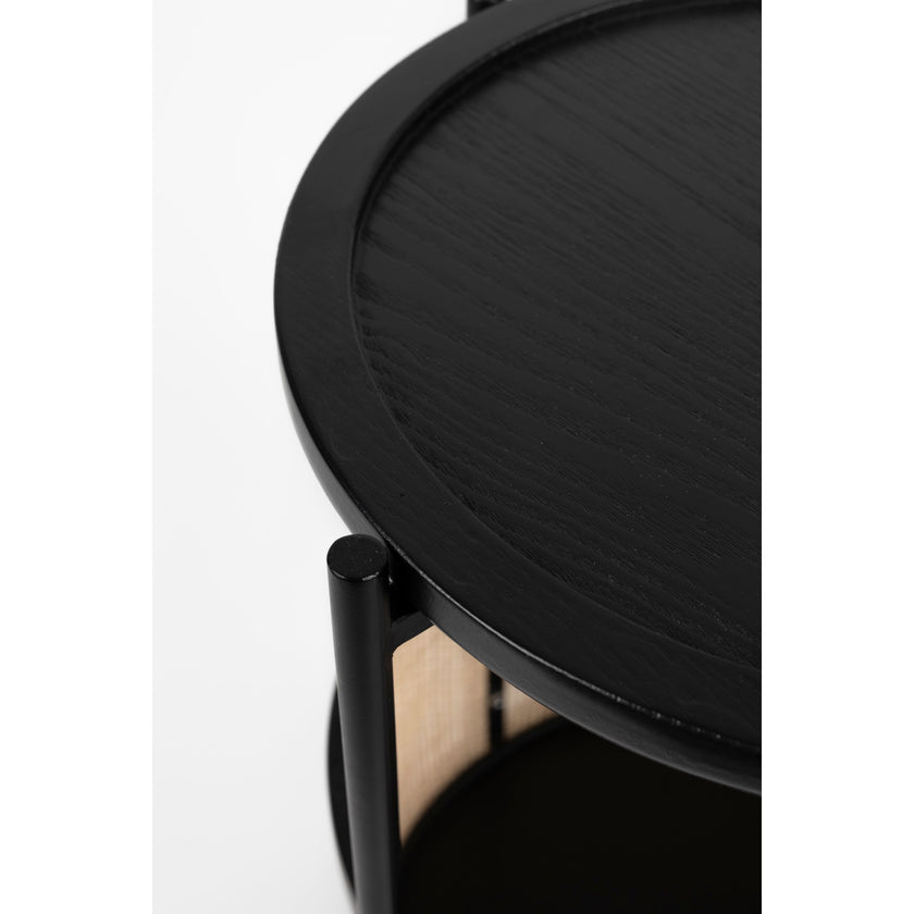 Makoto Bijzettafel Rond 30x30 cm Zwart