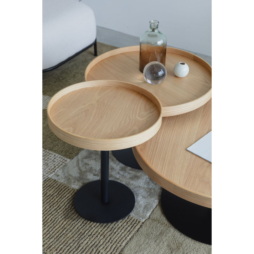 Yuri Bijzettafel Rond Hout 70x70 cm (L) Eiken