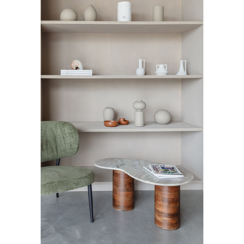 Peli Salontafel Marmer/ Hout 84x 48 cm