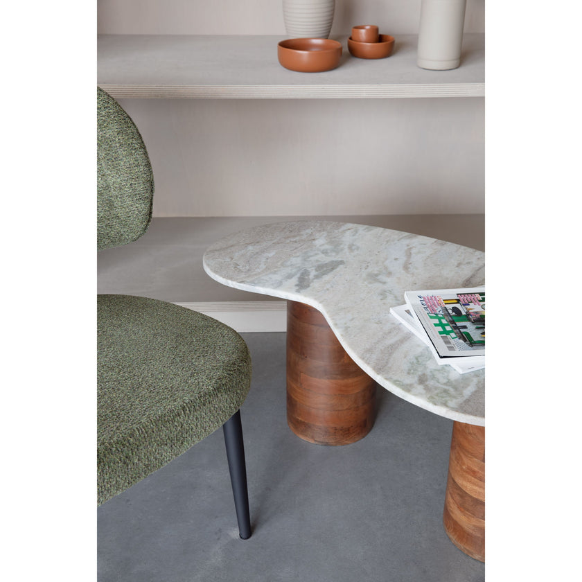Peli Salontafel Marmer/ Hout 84x 48 cm