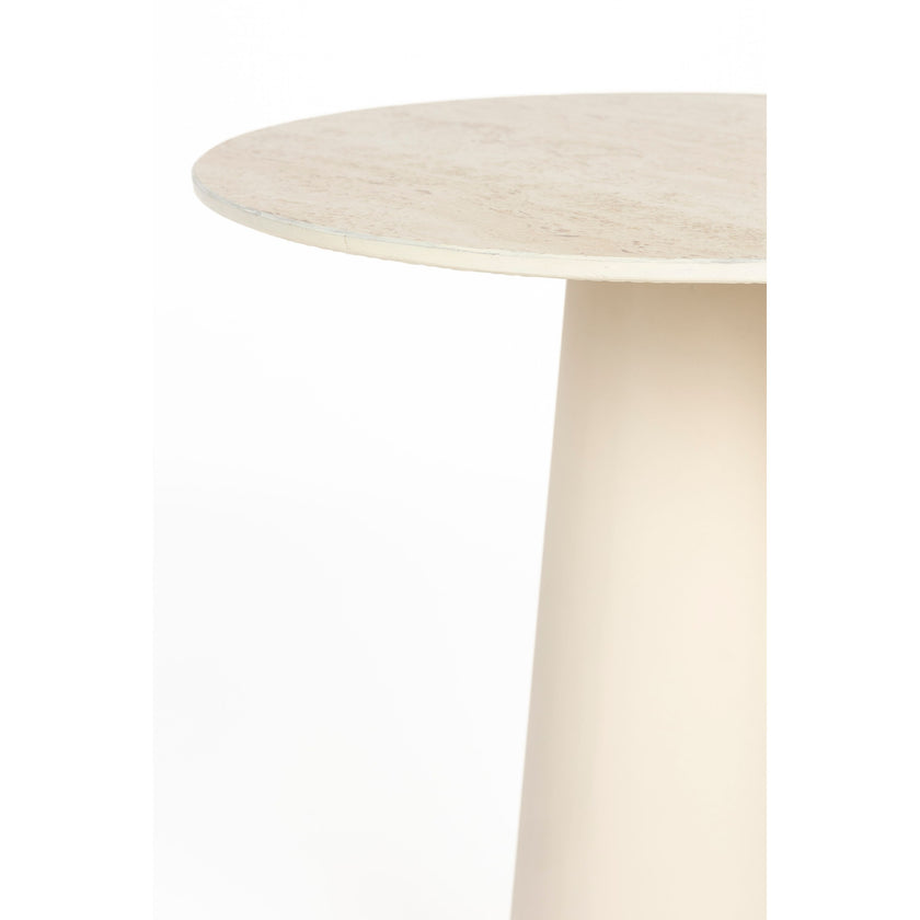 Joya Bijzettafel Travetin-Look 40x40 cm Laag Beige
