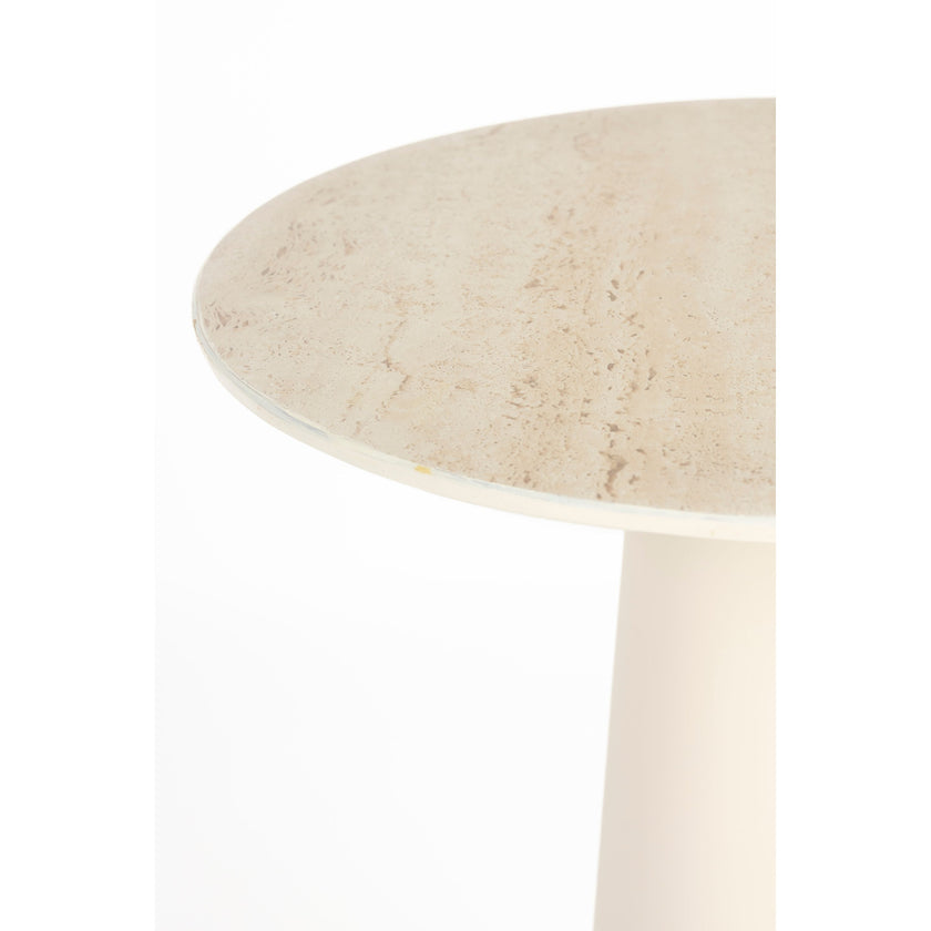 Joya Bijzettafel Travetin-Look 40x40 cm Hoog Beige