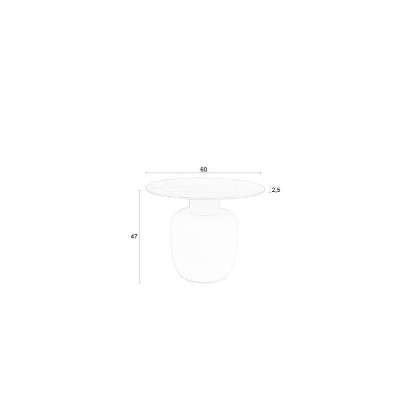Karula Bijzettafel Travetin-Look 60x60 cm Hoog Beige