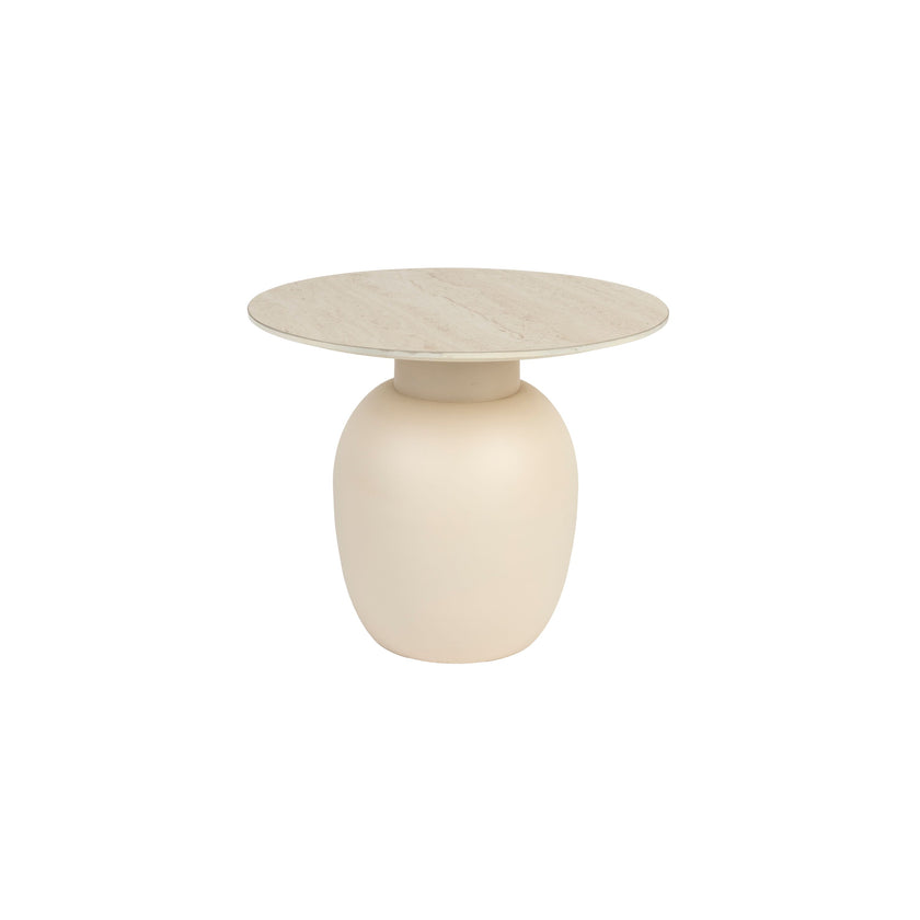 Karula Bijzettafel Travetin-Look 50x50 cm Laag Beige