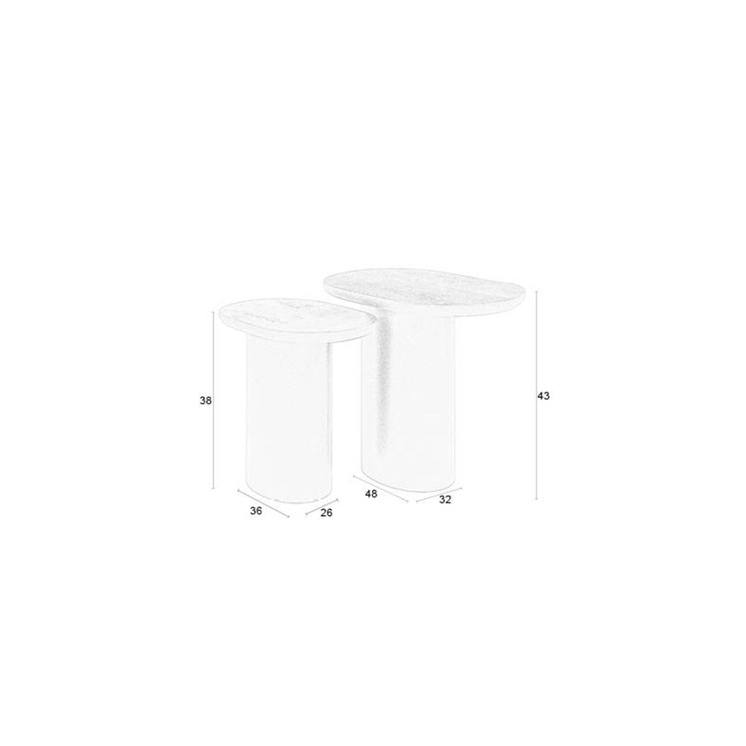 Bela Bijzettafel Hout Set van 2