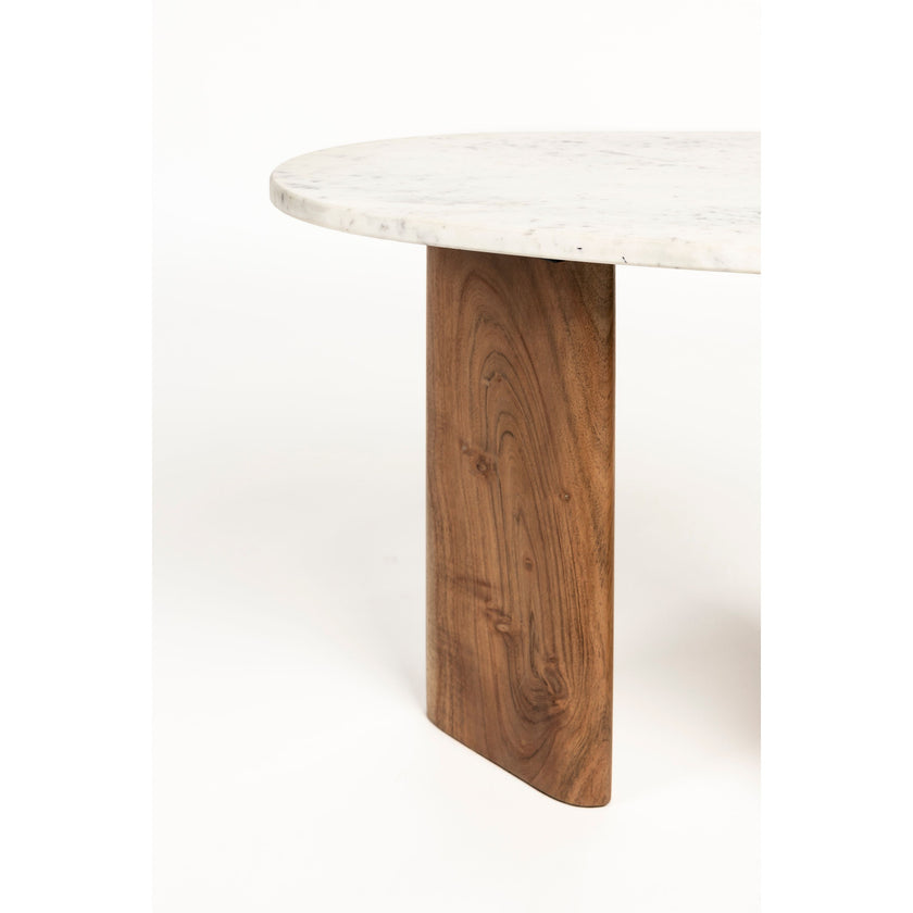 Tanda Bijzettafel Marmer/ Hout 56x37 cm Beige